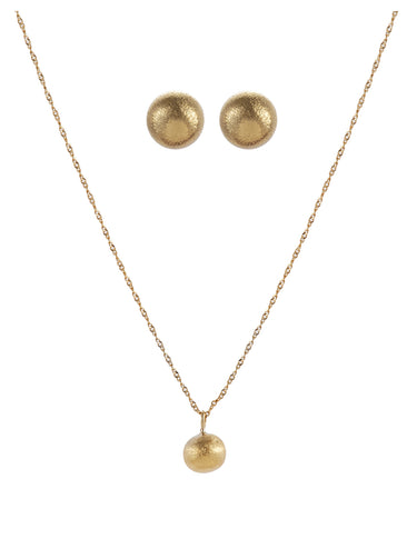 Set Dije Y Aretes Bola Mate Dorados .